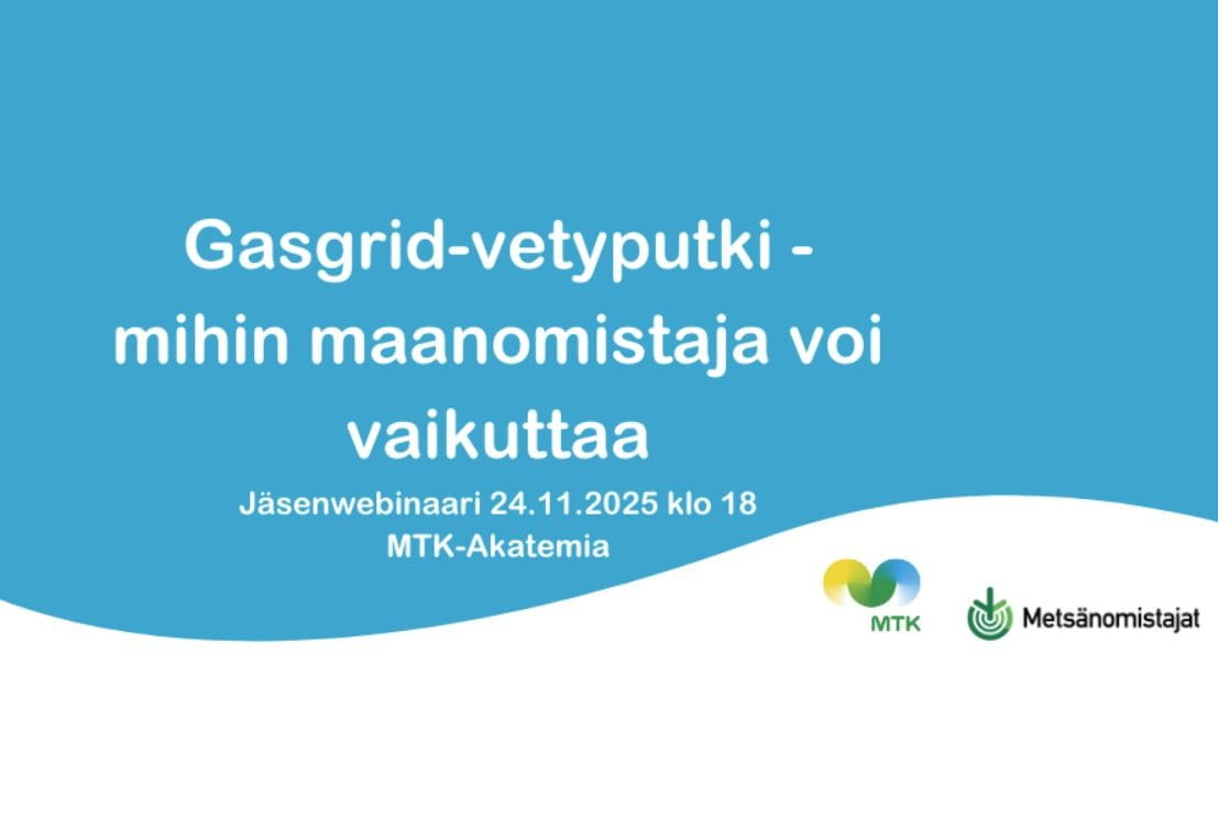 Gasgrid-vetyputki - mihin maanomistaja voi vaikuttaa